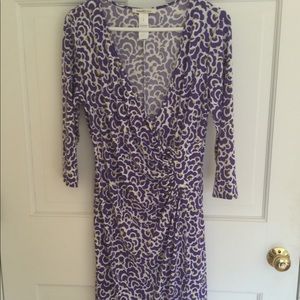 Happy purple faux-wrap dress